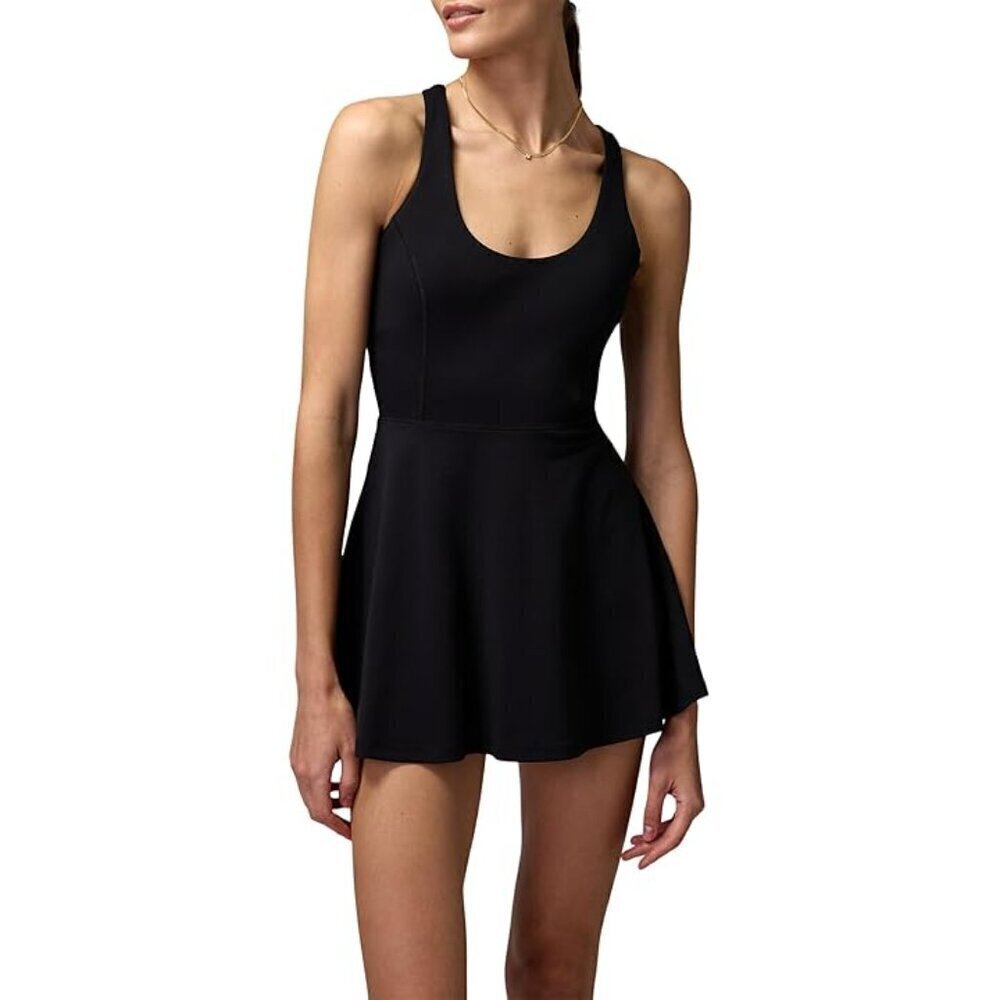 Spiritual Gangster Lexi active dress black skort shorts golf tennis tank new L